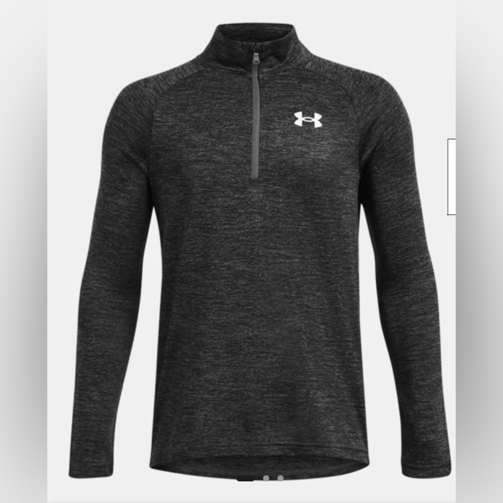 Under‎ Armour Sz YL Striated Gray UA Tech 2.0 1/2 Zip Shirt